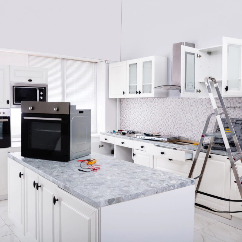 installation service of kitchen appliances in a residential house